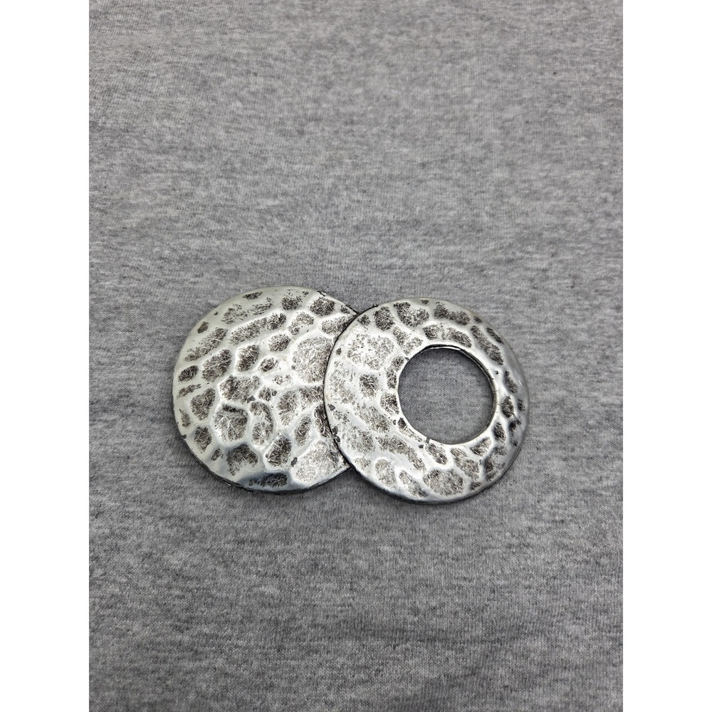 Distressed Double Circle Hammered Handmade Interlocking Statement Belt Buckle